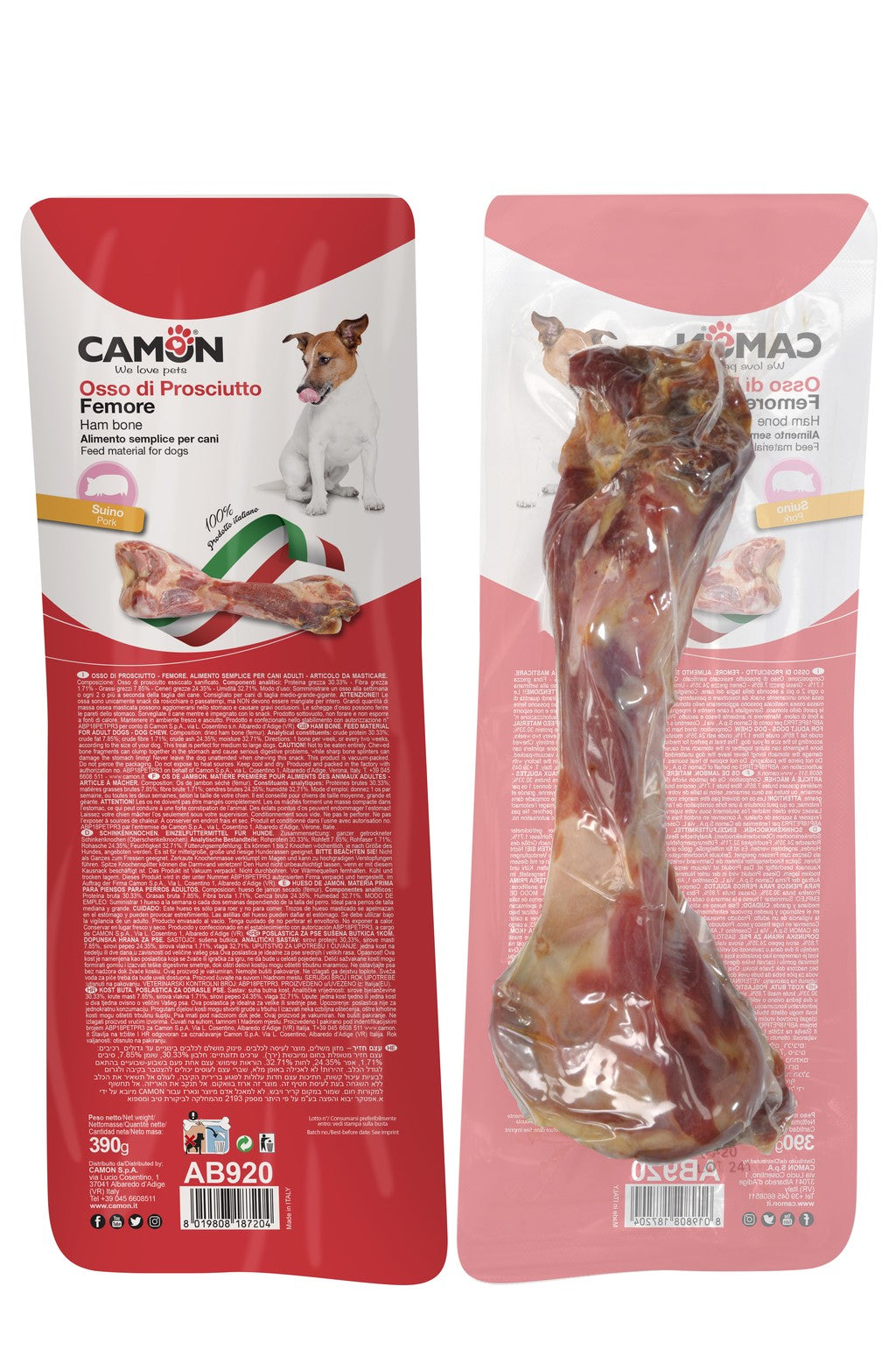 Camon - Alimento per cani - Osso di prosciutto 390gr – AZ PET
