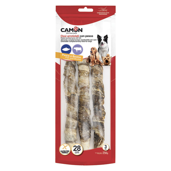 Osso per cani in pelle bovina 20 cm Camon AB205